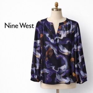 Nine West Flowy Blouse | Artistic Swirl
Print | XL
Excellent Condition.